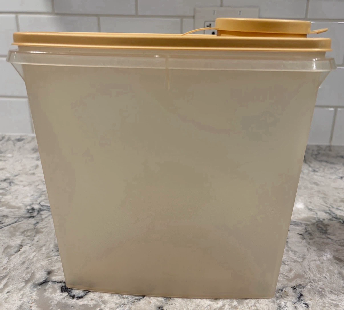 Vintage Tupperware Tall Canister Set Almond Yellow - photo 3