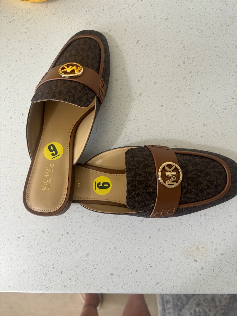 Michael Kors MK Logo Mule Loafers Size 9 Brown - photo 2
