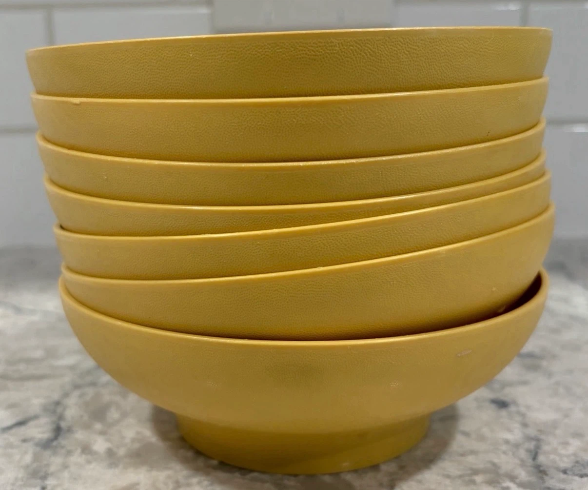 Vintage Tupperware Harvest Gold Bowls Set of 7