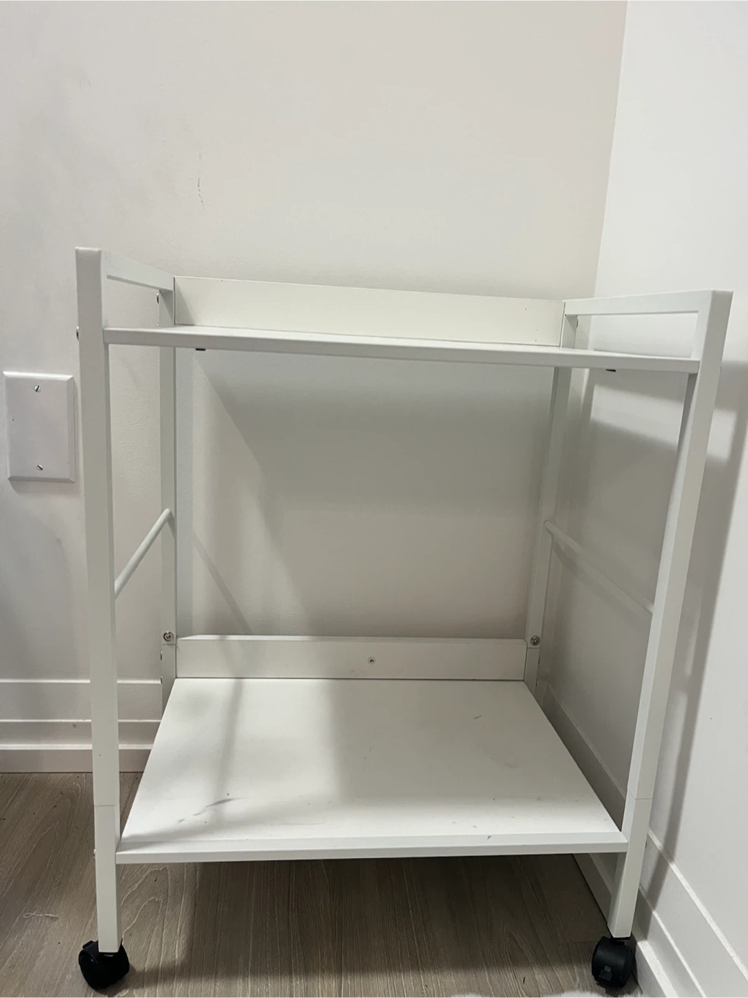White Two-Tier Rolling Cart - photo 4