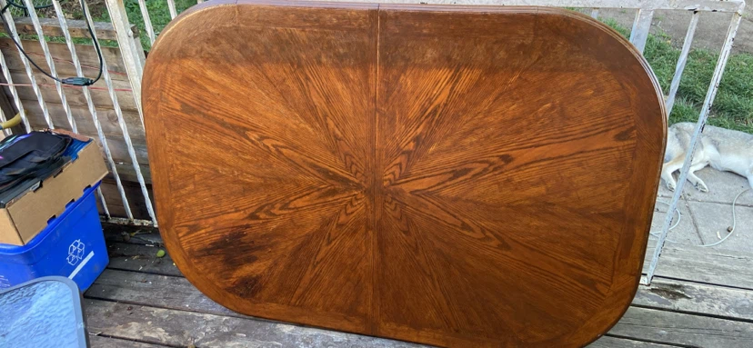 Oak Sunburst Dining Table