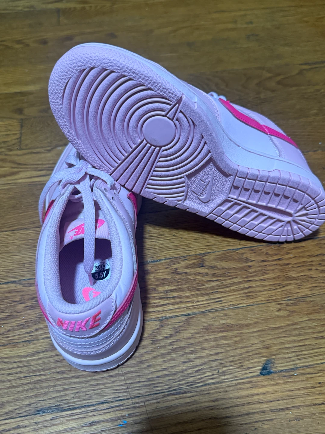 Nike Dunk Low Pink/Bright Crimson Youth Shoes - photo 2