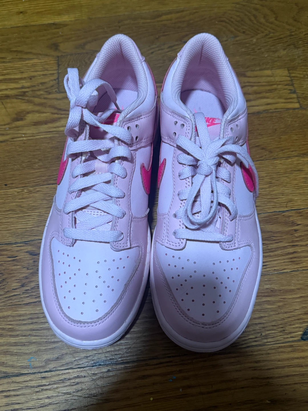 Nike Dunk Low Pink/Bright Crimson Youth Shoes - photo 3