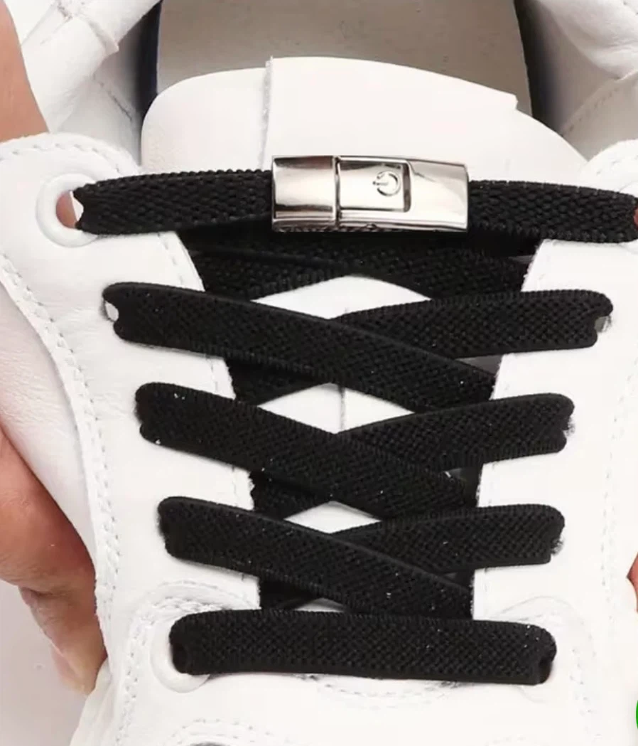 Black Shoelaces with Magnetic Clasps (no tie) - photo 3