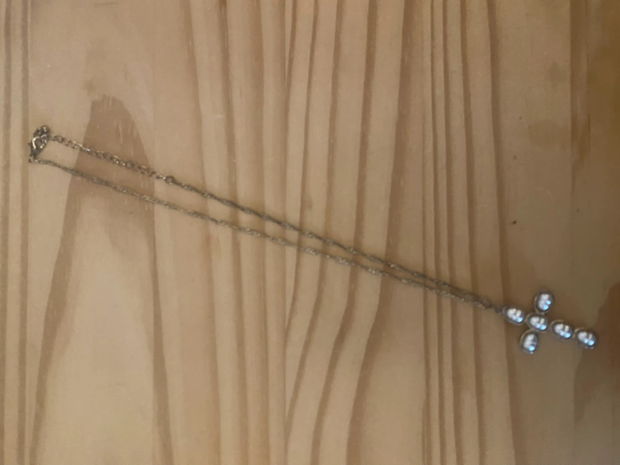 Costume Silver-tone Cross Pendant Necklace