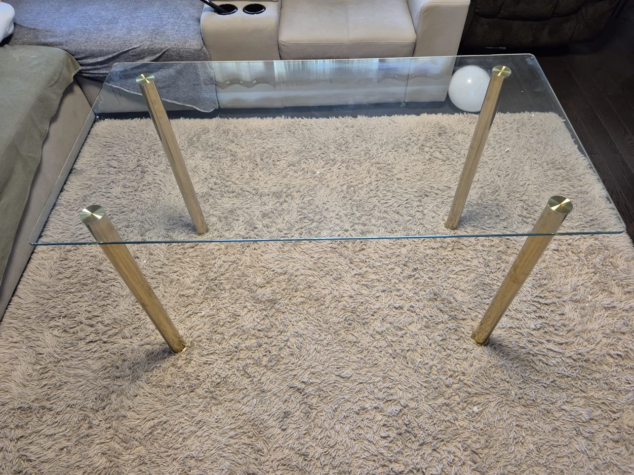 Glass Coffee Table with Gold Legs - photo 3