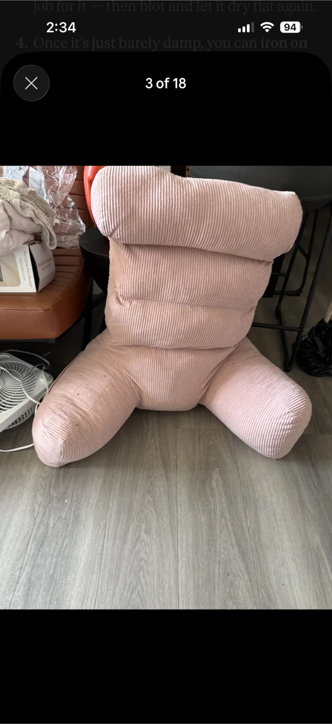 Pink Corduroy Reading Pillow