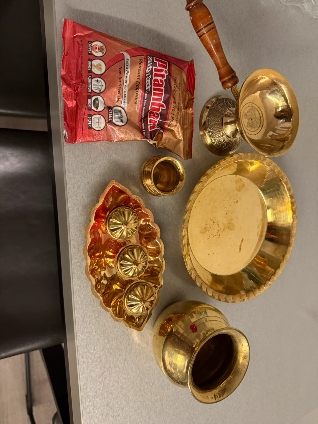 Indian brass prayer set