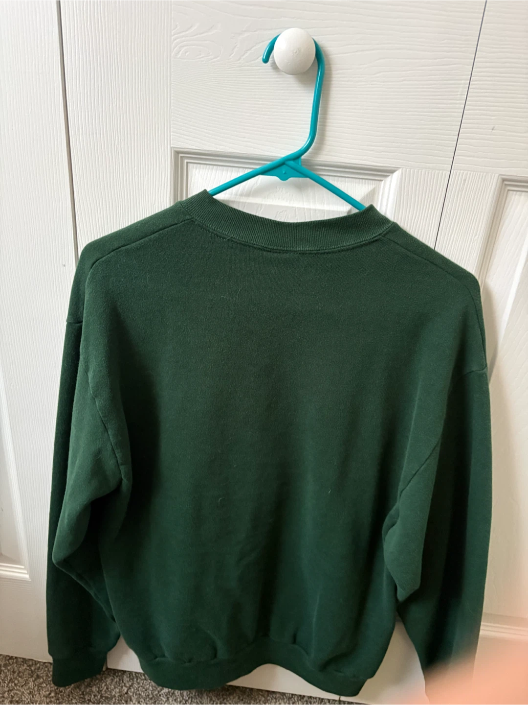 *THRIFTED Jerzees*- Green Crewneck God Answers Prayers - photo 5