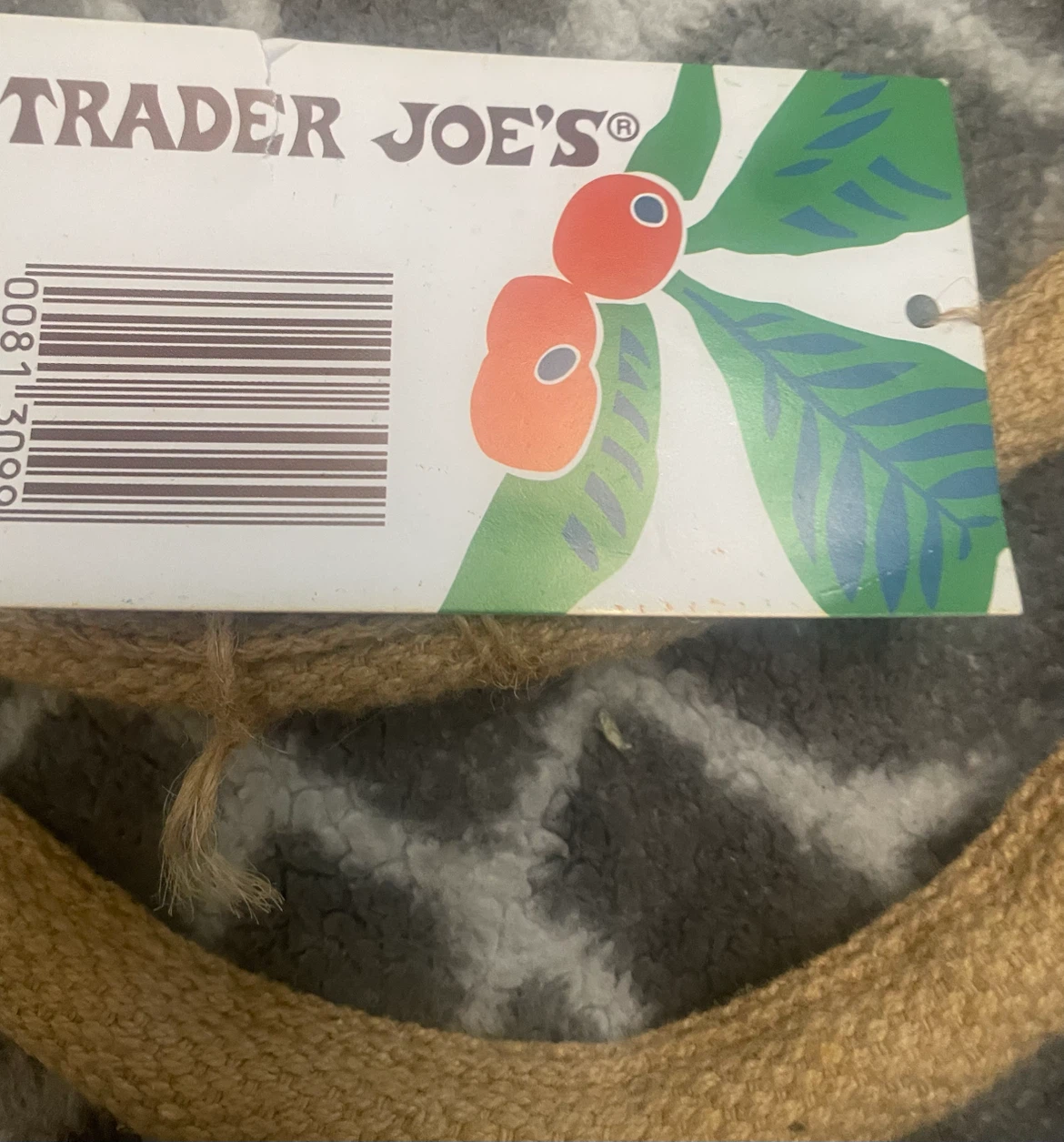New w/tag Large Trader Joe's Coffee Beans Reusable Tote Bag - photo 3