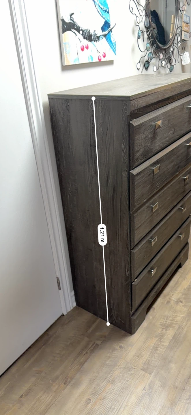 Dark Wood 5-Drawer Dresser - photo 4
