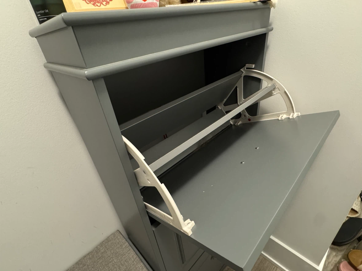 Grey Shoe Cabinet with Stool - photo 2