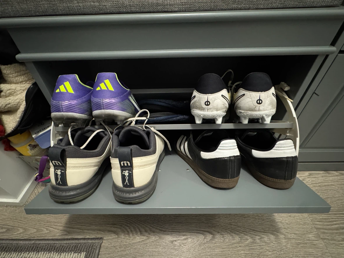 Grey Shoe Cabinet with Stool - photo 3