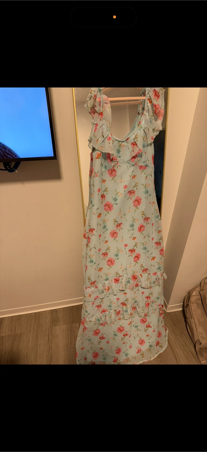 Light Blue Floral Maxi Dress - photo 2