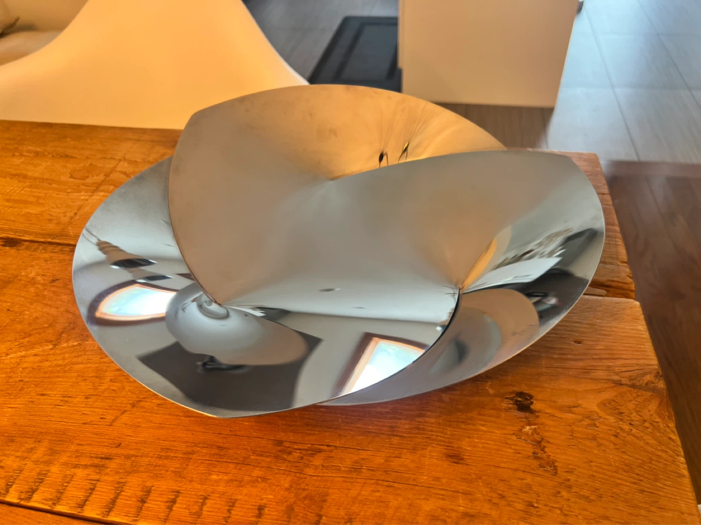 Sculptural polished Stainless Steel Designer Bowl