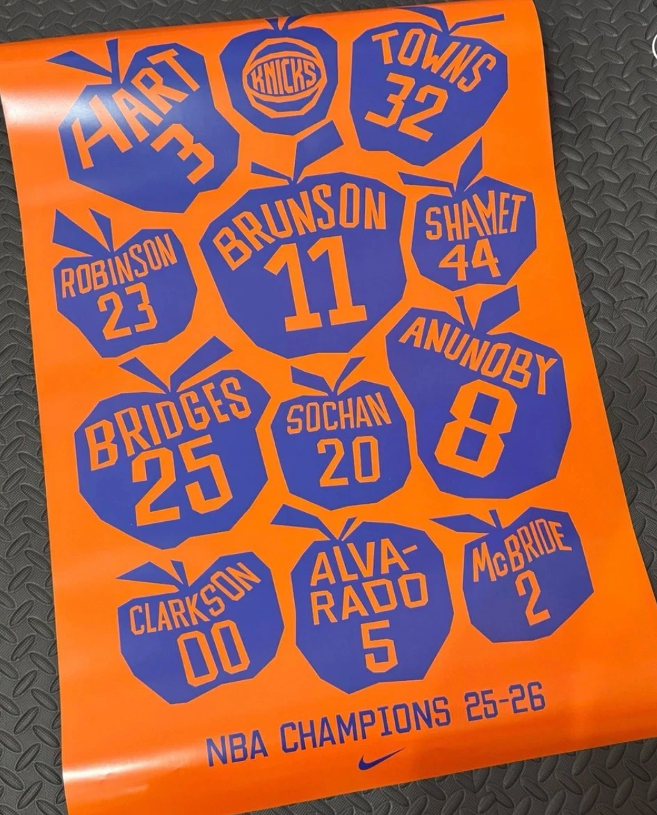 New York Knicks NBA Champions 25-26 Poster