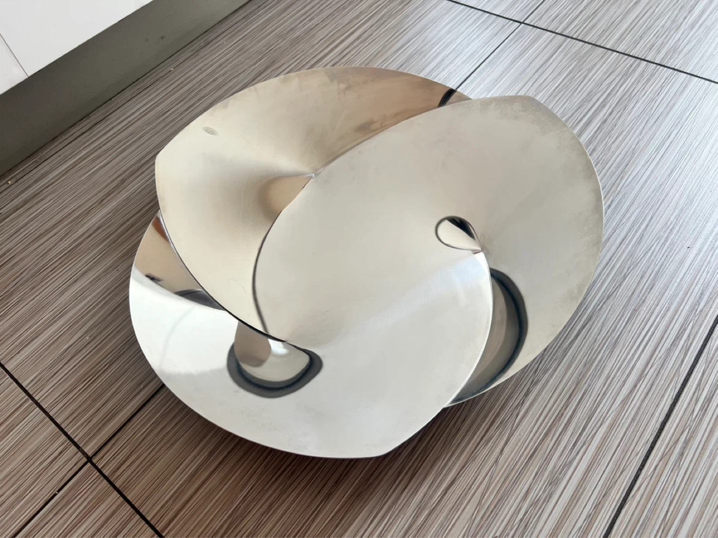 Sculptural polished Stainless Steel Designer Bowl - photo 2