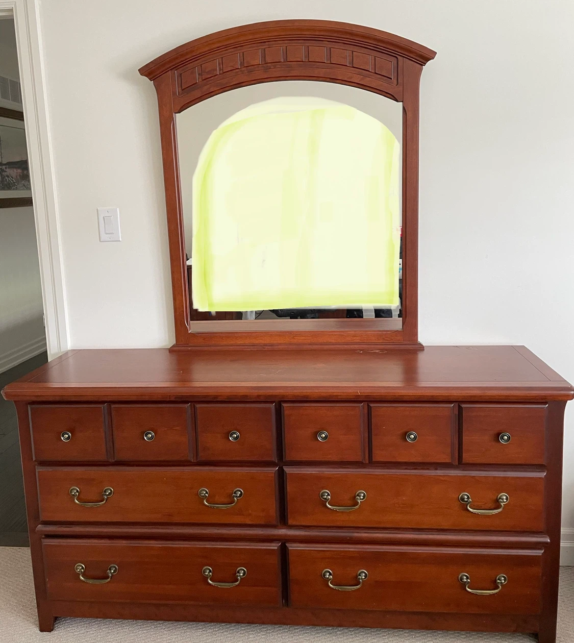Wooden Dresser with Mirror