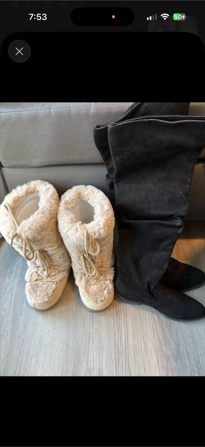 Cozy Faux Fur Slippers & Black Suede Boots