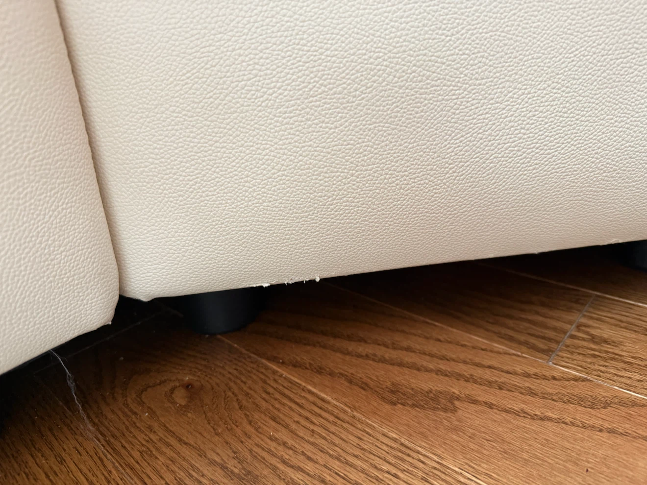 Cream Leather Sectional Sofa - photo 3