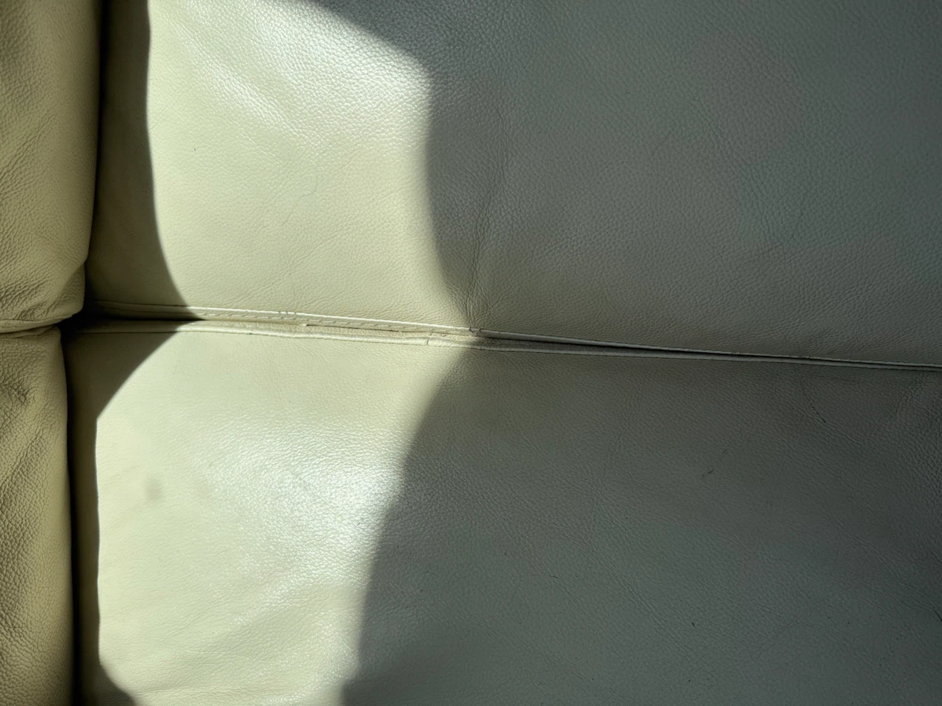 Cream Leather Sectional Sofa - photo 4