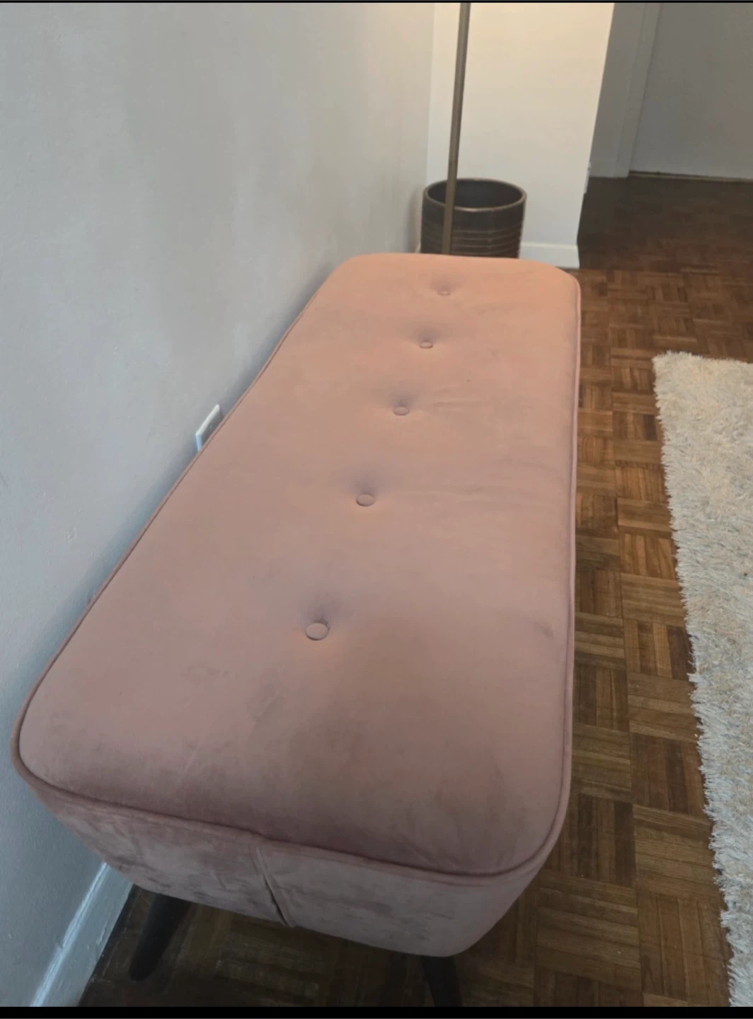 Pink Velvet Bench