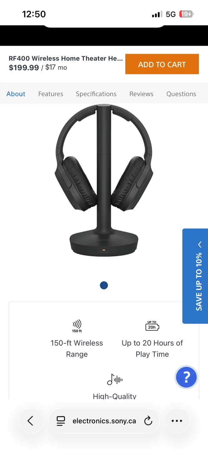 Sony WH-RF400 Wireless Stereo Headphone System - photo 3