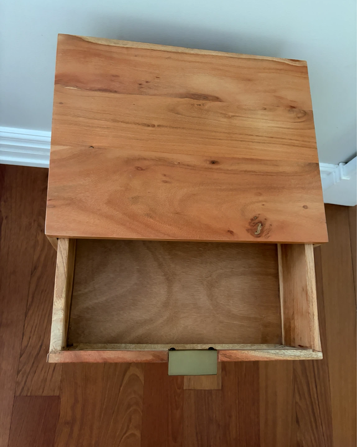 Wooden Nightstand with Rattan Drawer - photo 4