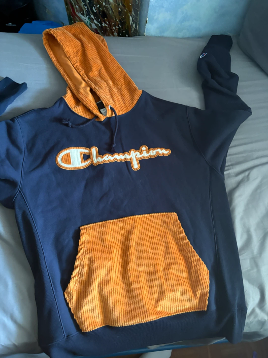 Champion Hoodie - Navy/Orange Corduroy - Medium - photo 2