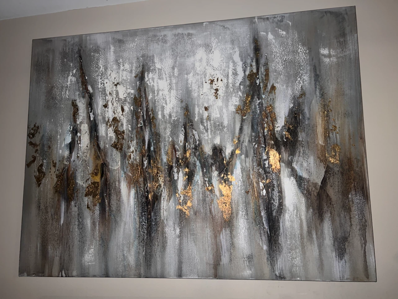 Abstract Gold and Gray Canvas Wall Art