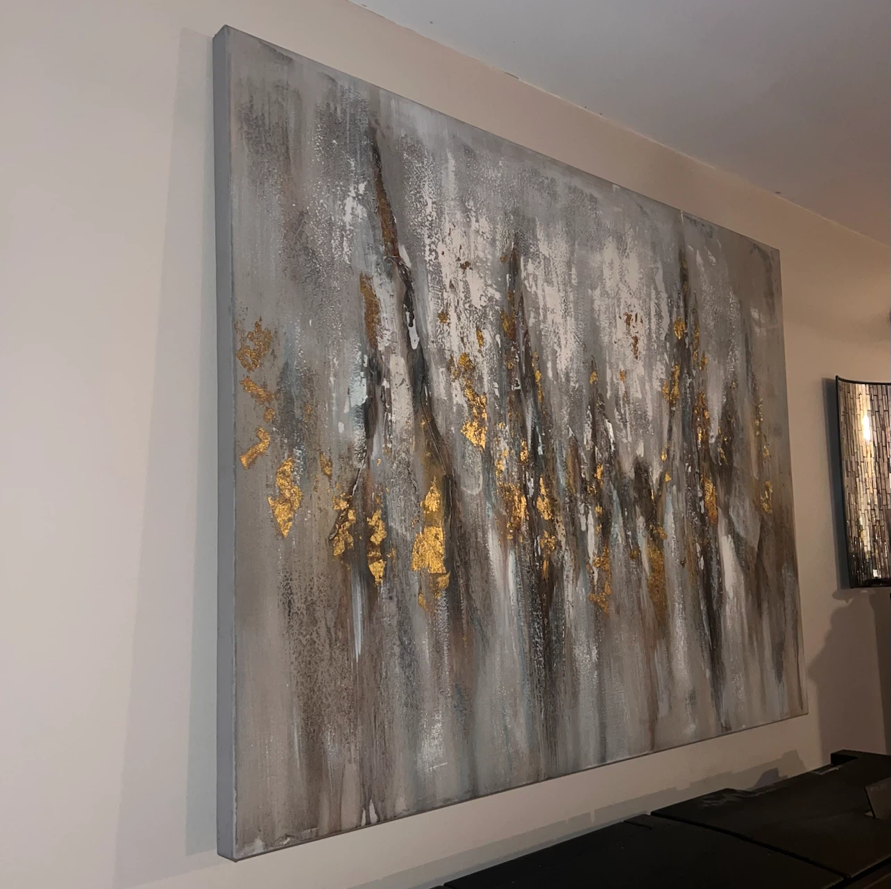 Abstract Gold and Gray Canvas Wall Art - photo 2
