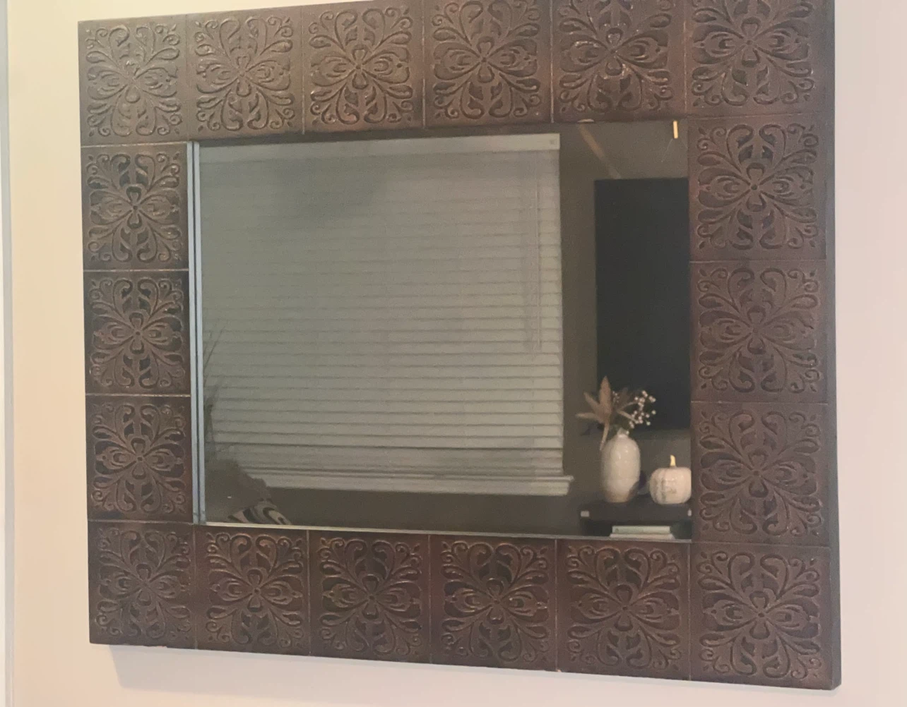 Decorative Wall Mirror with Embossed Frame