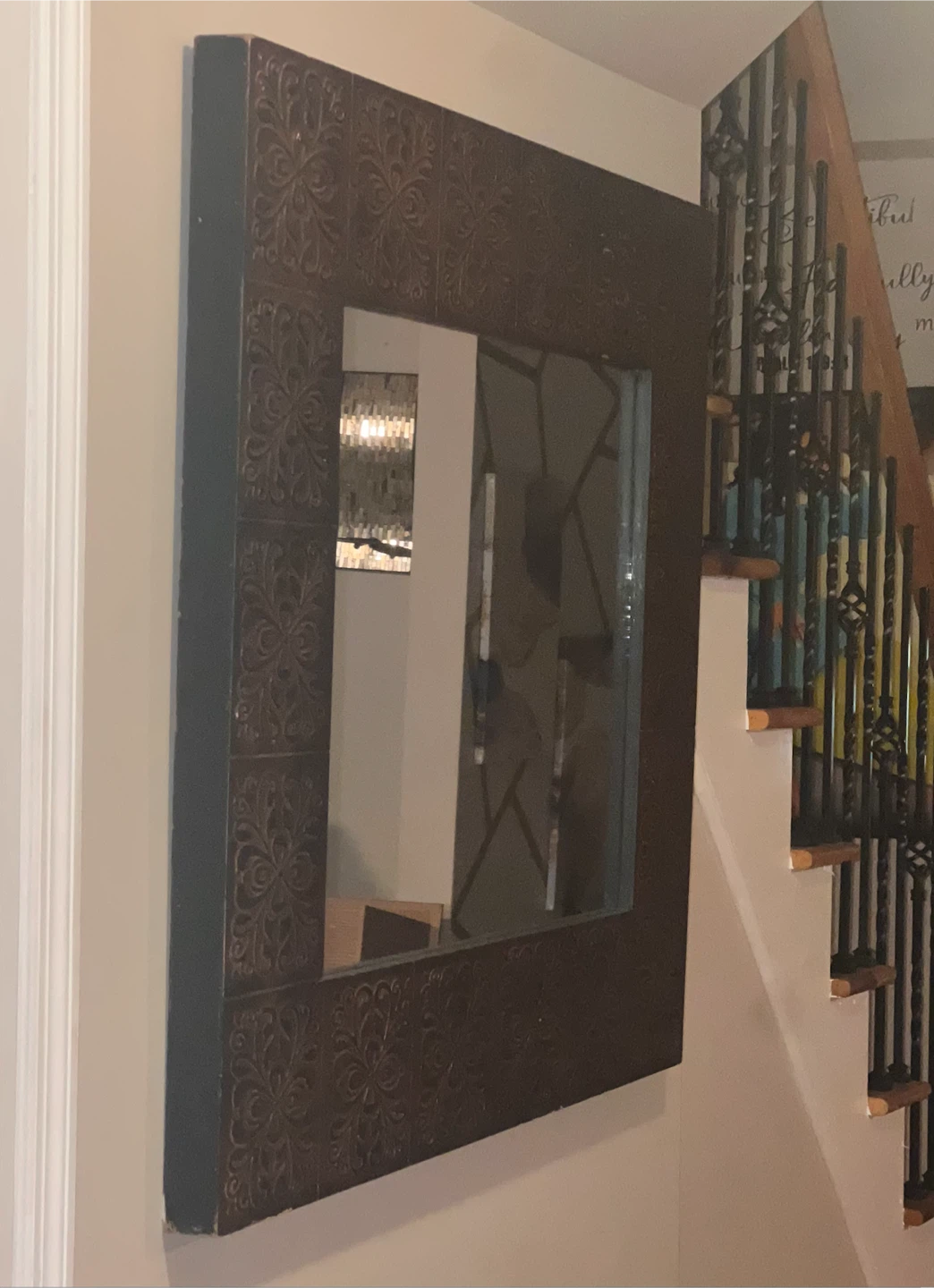 Decorative Wall Mirror with Embossed Frame - photo 3