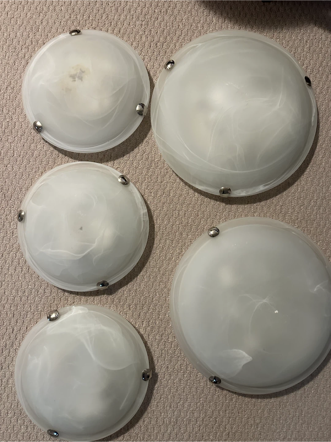 Set of 4 Frosted Flush Mount Glass Ceiling Light Shades