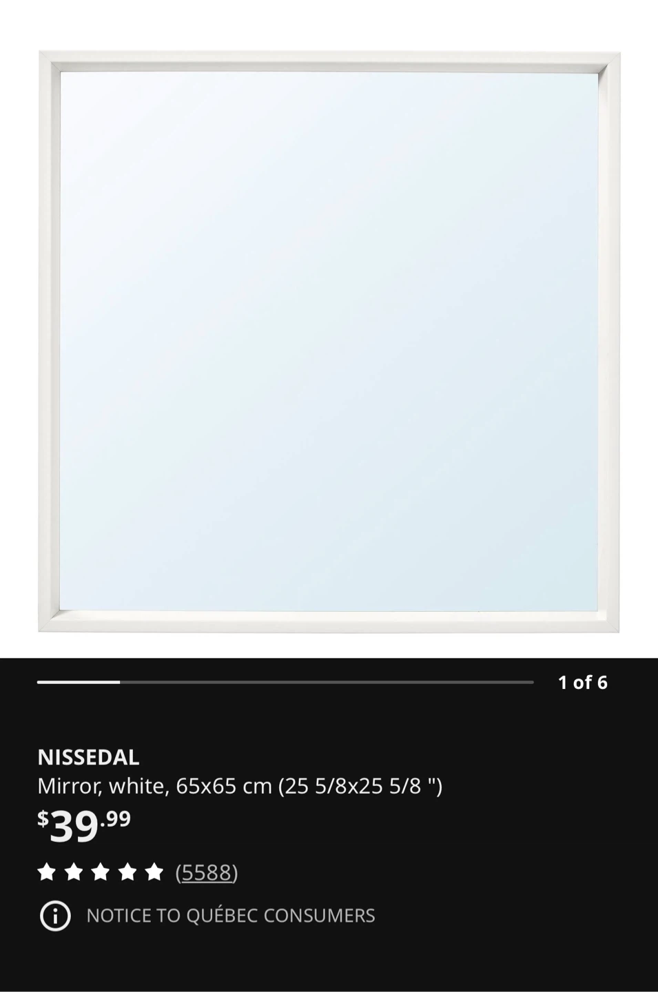 NISSEDAL Mirror, White - photo 2