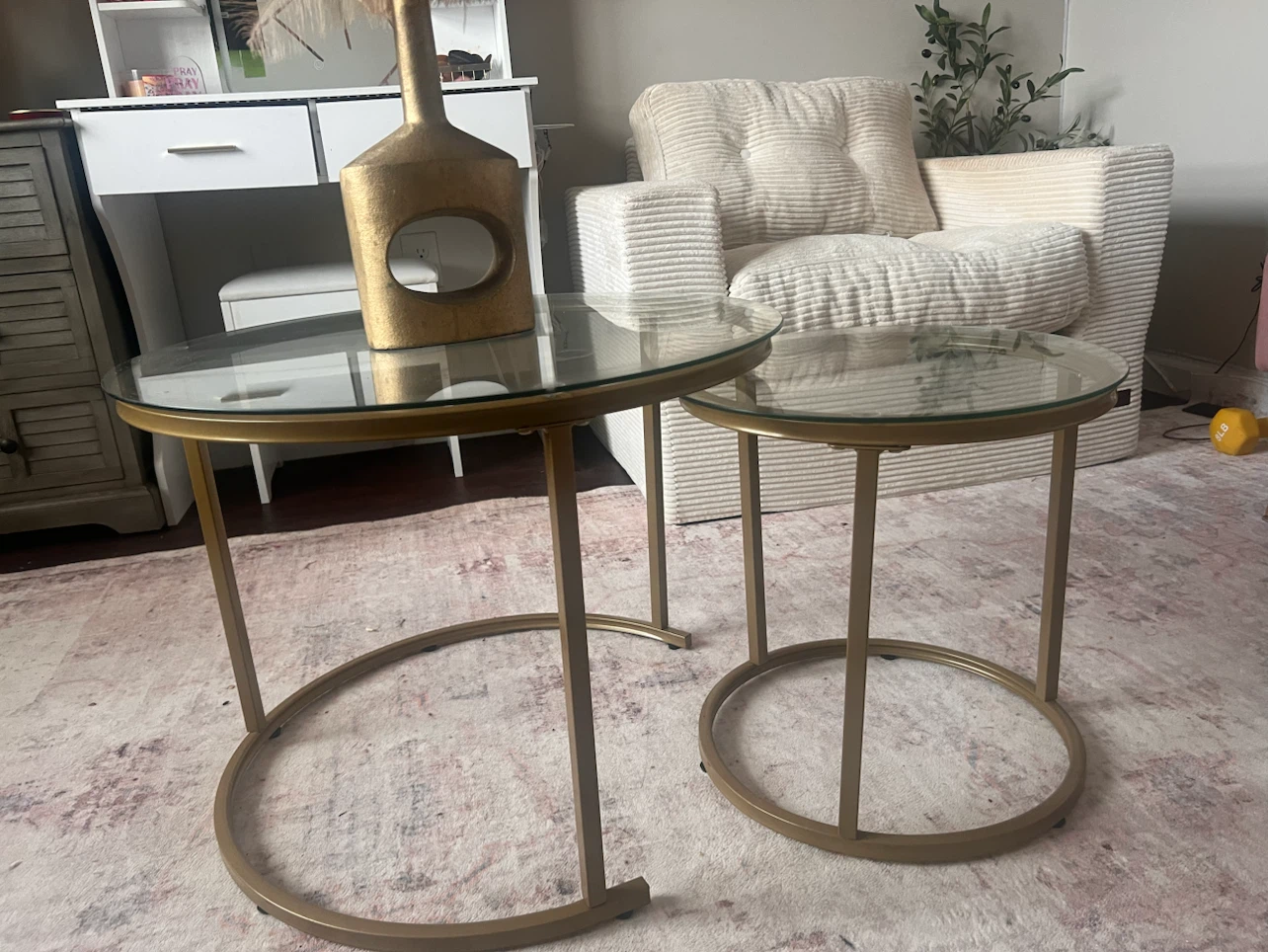 Set of 2 Round Nesting Side Tables - photo 3
