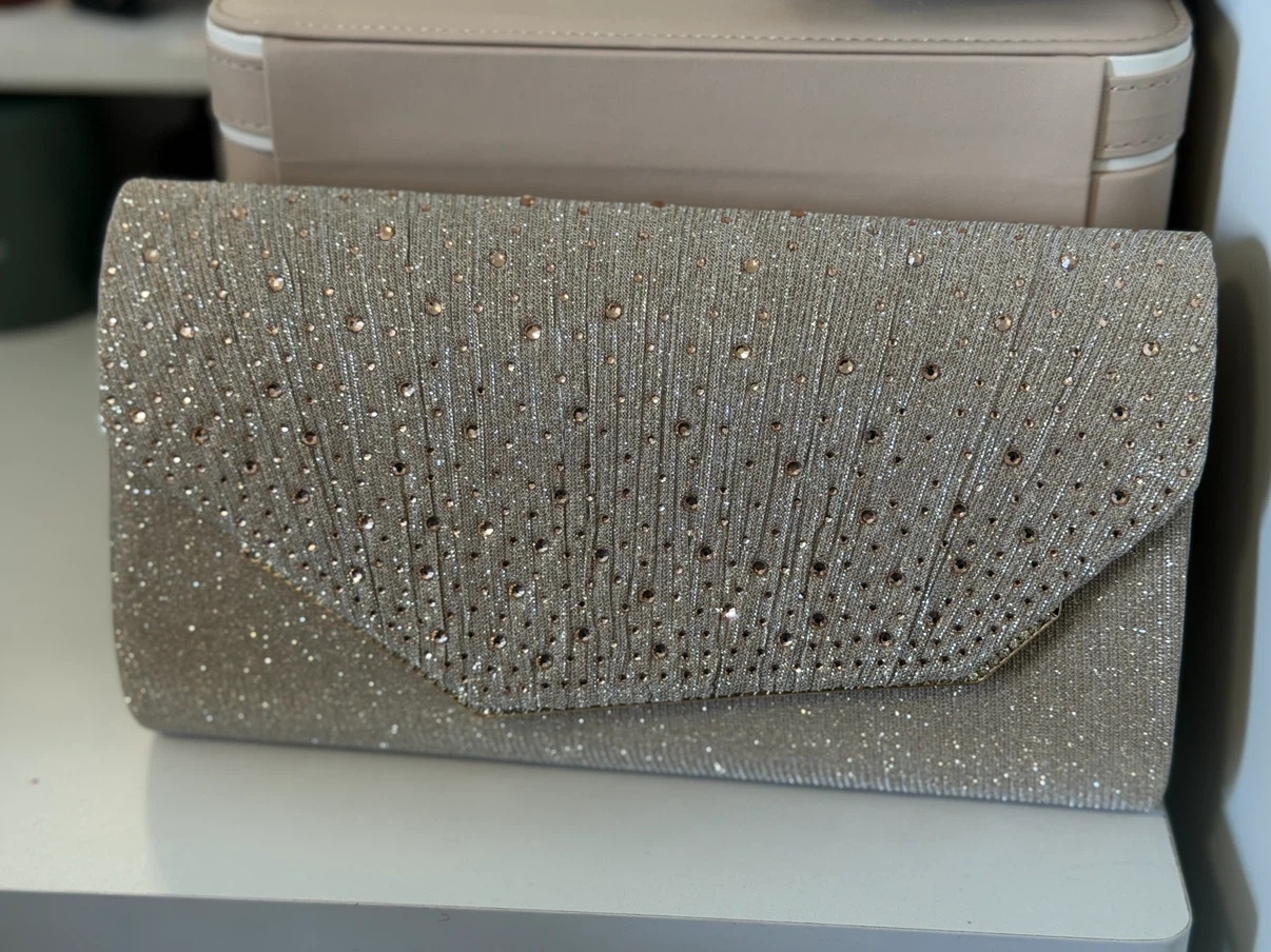 Sparkly Gold Clutch Handbag