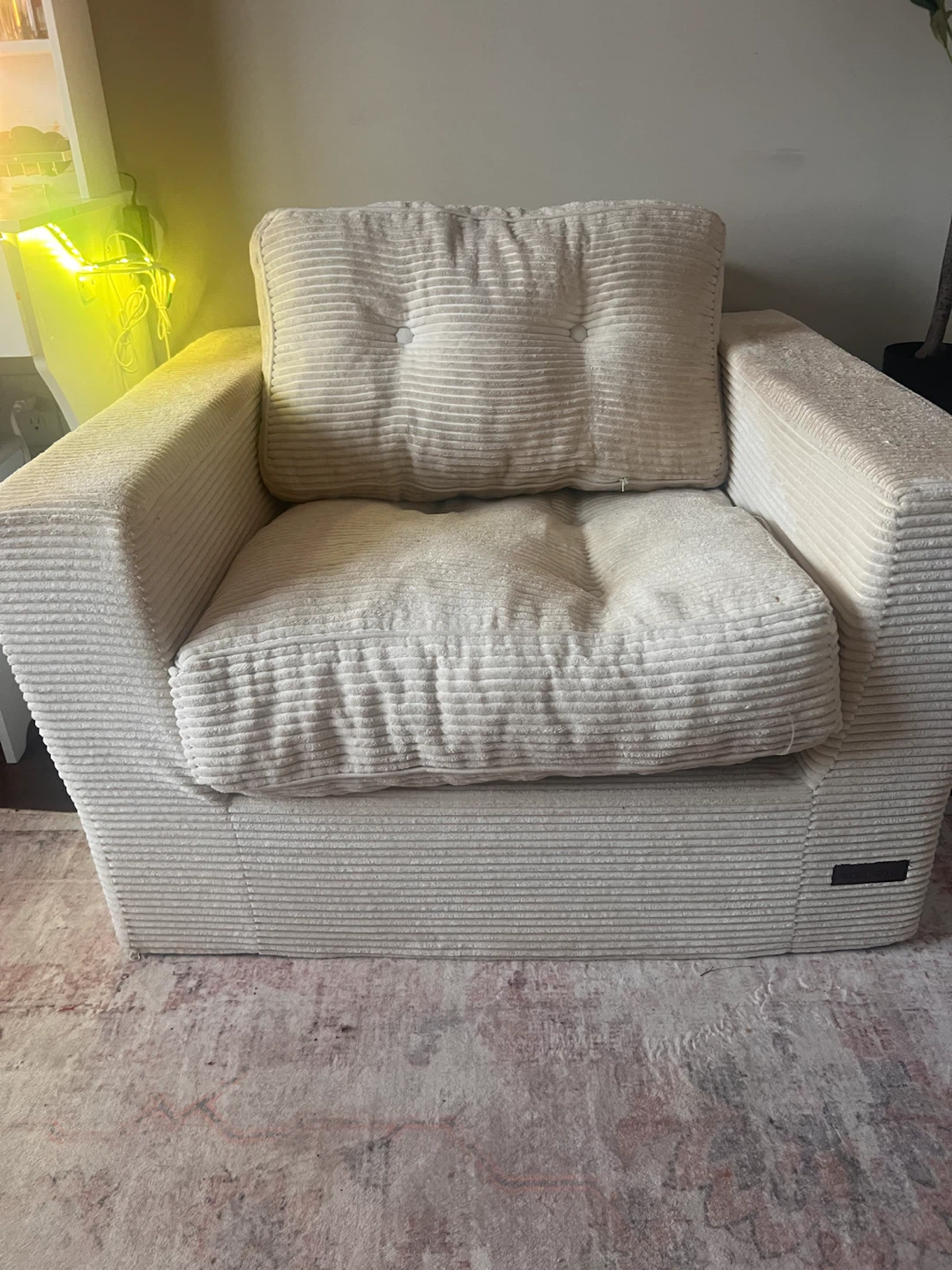 Cream Corduroy Armchair