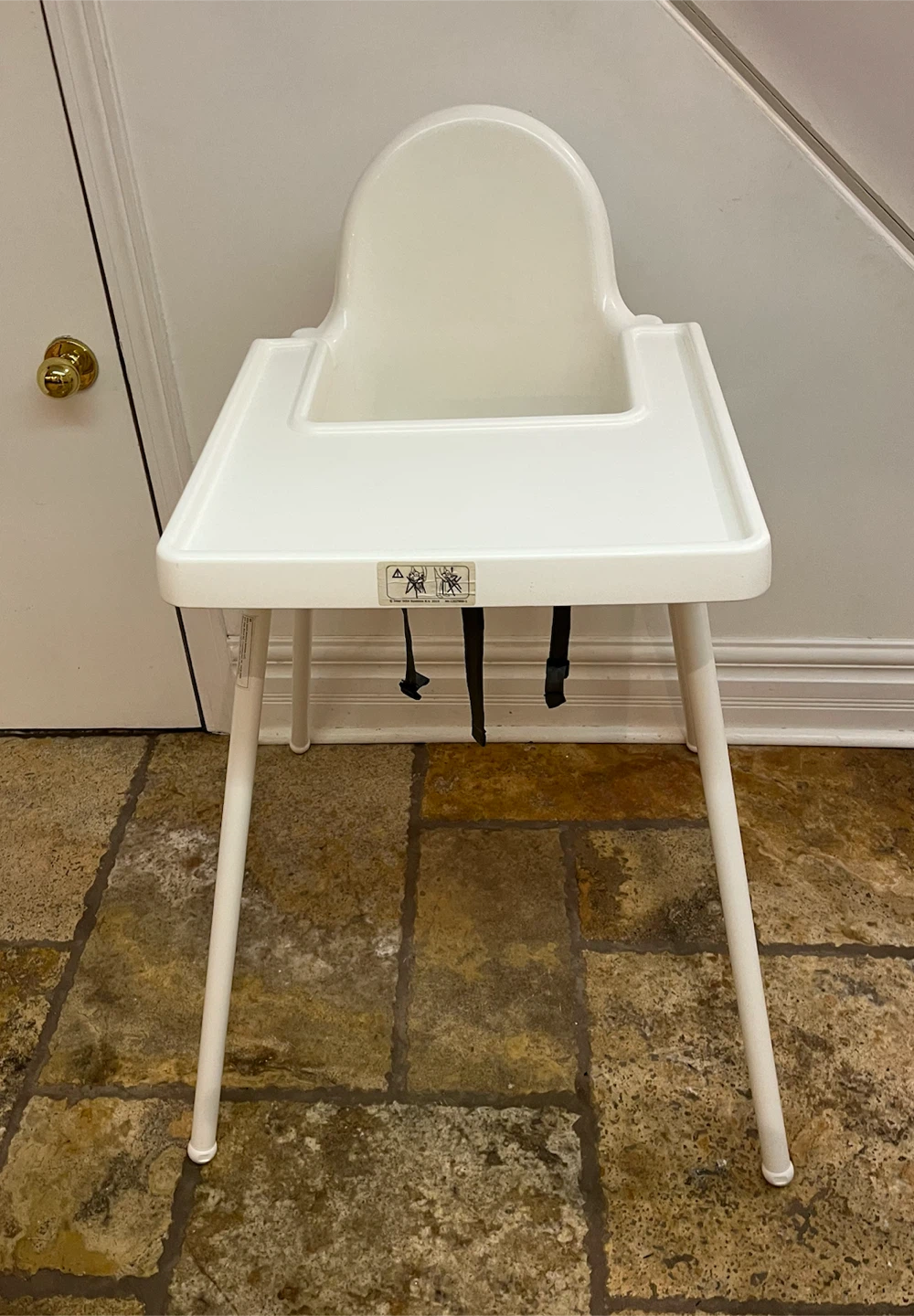 IKEA Highchair / White Legs / Tray / Straps - like new