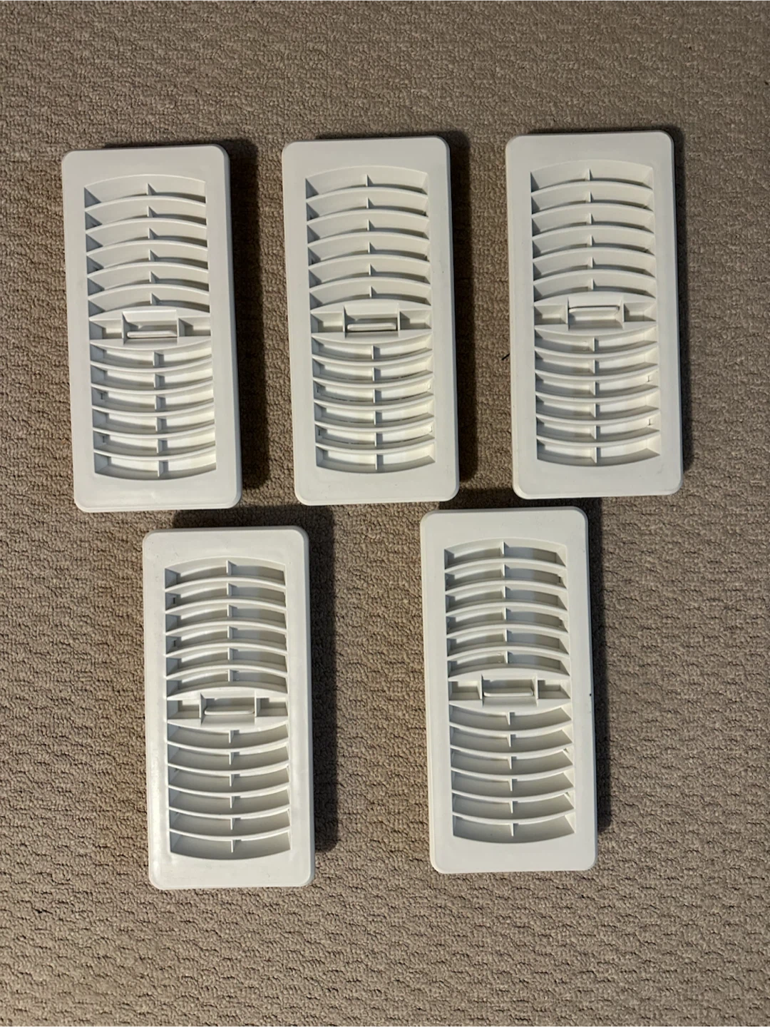 Set of 5 White 4”x10” Floor Vents