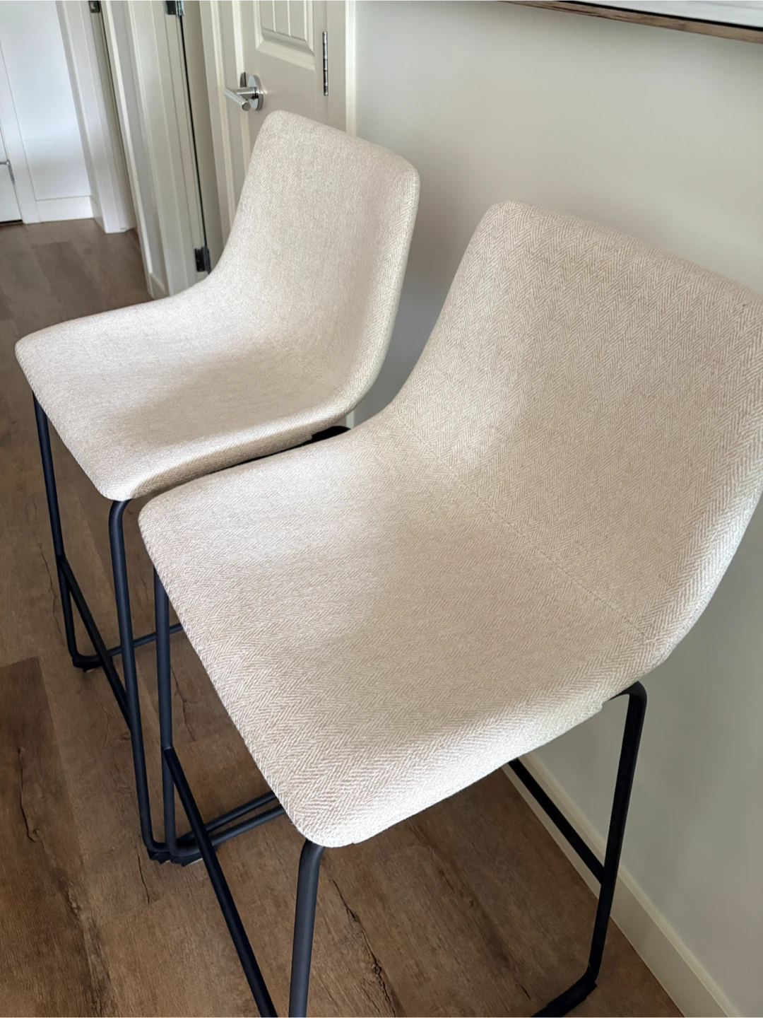 Set of 2 upholstered barstools