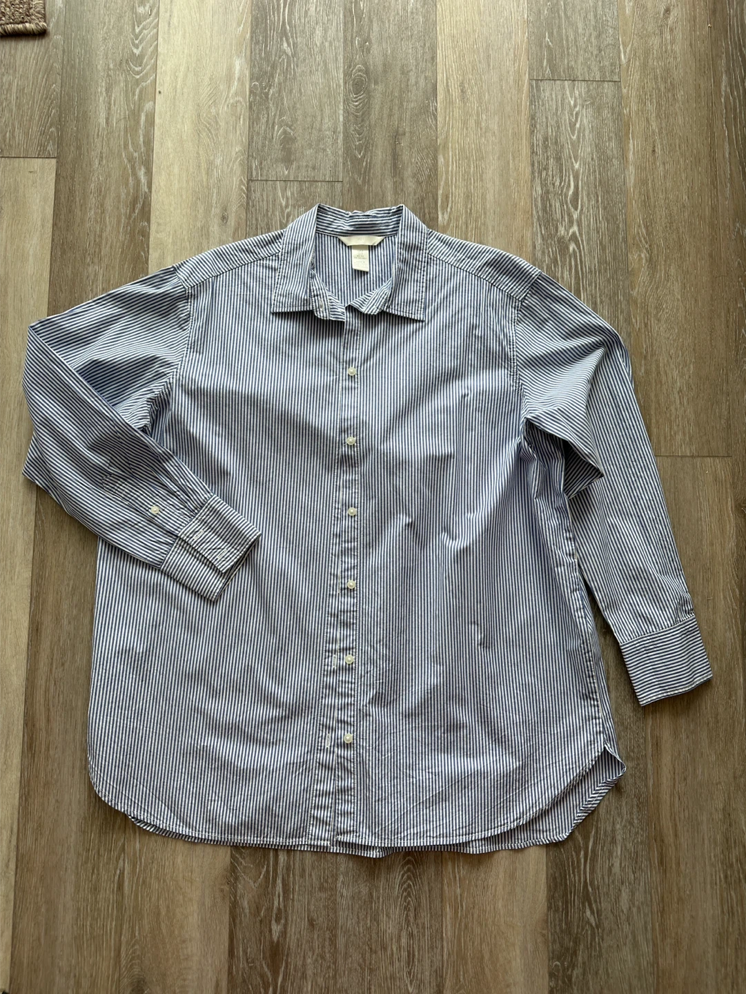 H&M Blue Striped Button-Up Shirt - Size S