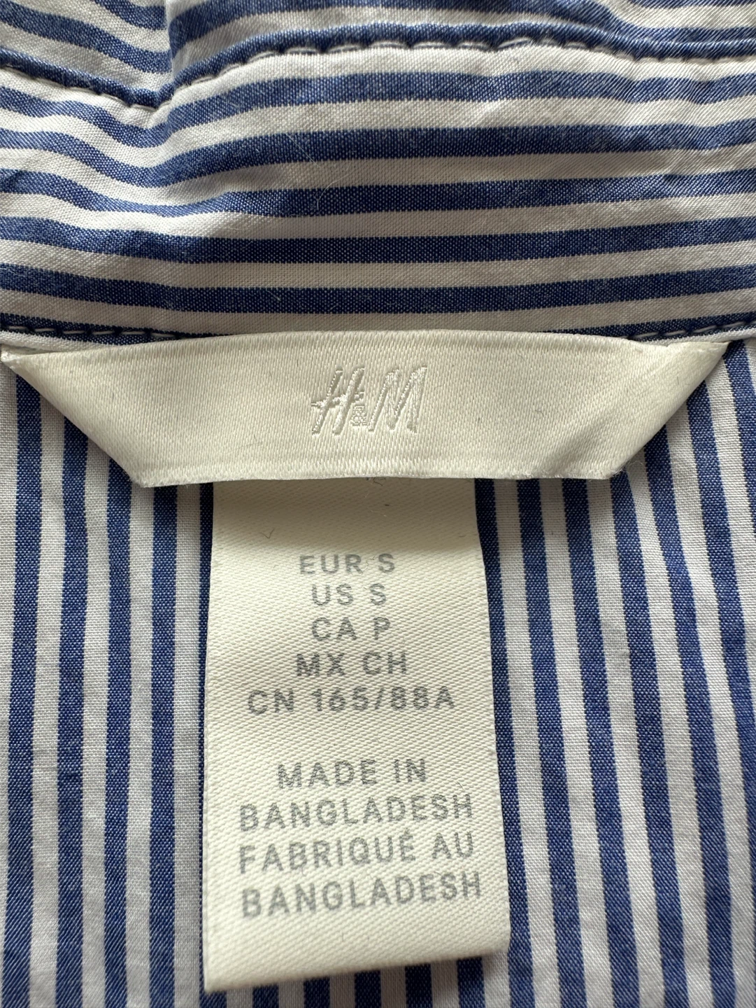 H&M Blue Striped Button-Up Shirt - Size S - photo 2