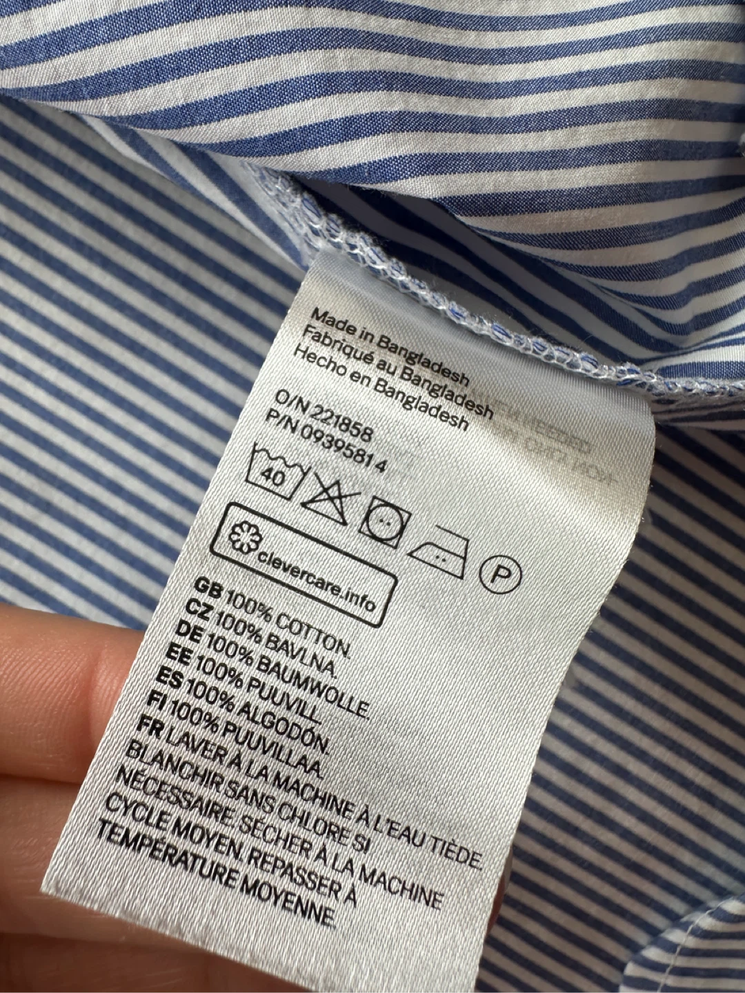 H&M Blue Striped Button-Up Shirt - Size S - photo 3