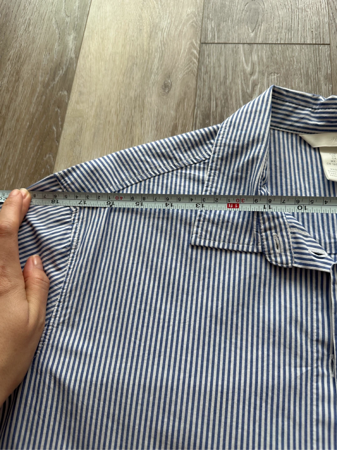 H&M Blue Striped Button-Up Shirt - Size S - photo 5
