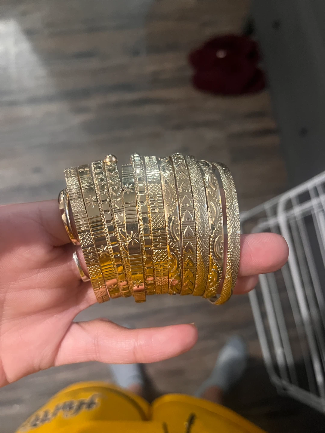 Set of 10 Gold Tone Bangles