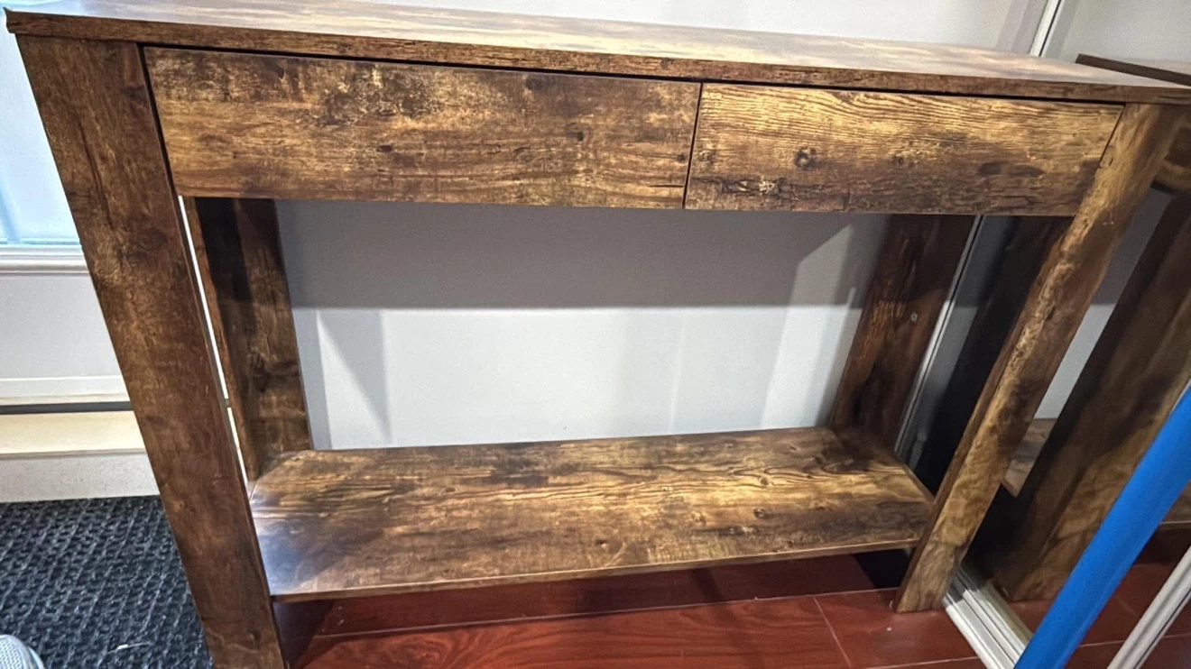 Console Table with 2 Drawers - Rustic Brown - photo 2