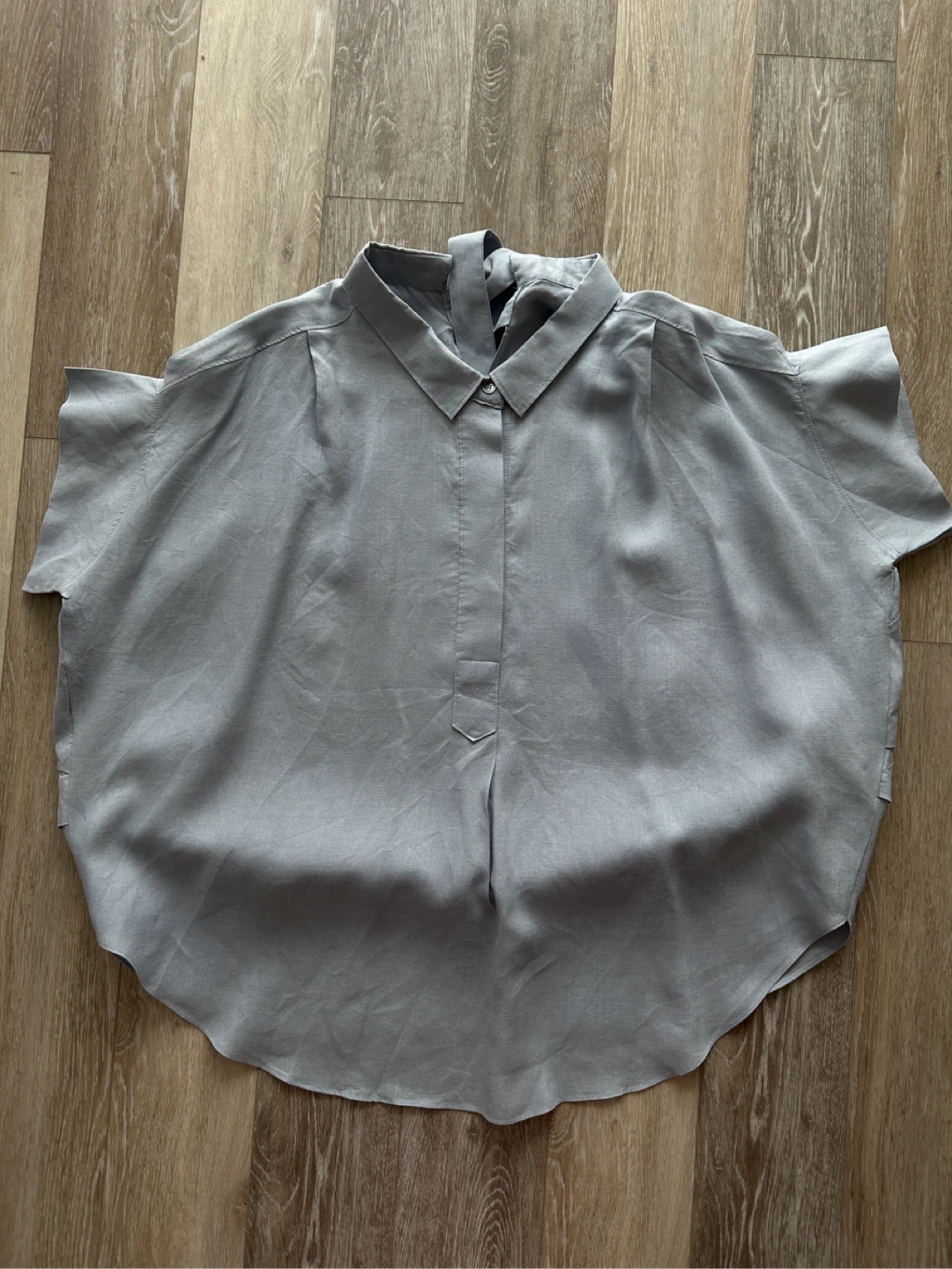 G&P Vancouver Blue Grey Oversized Button-Up Shirt