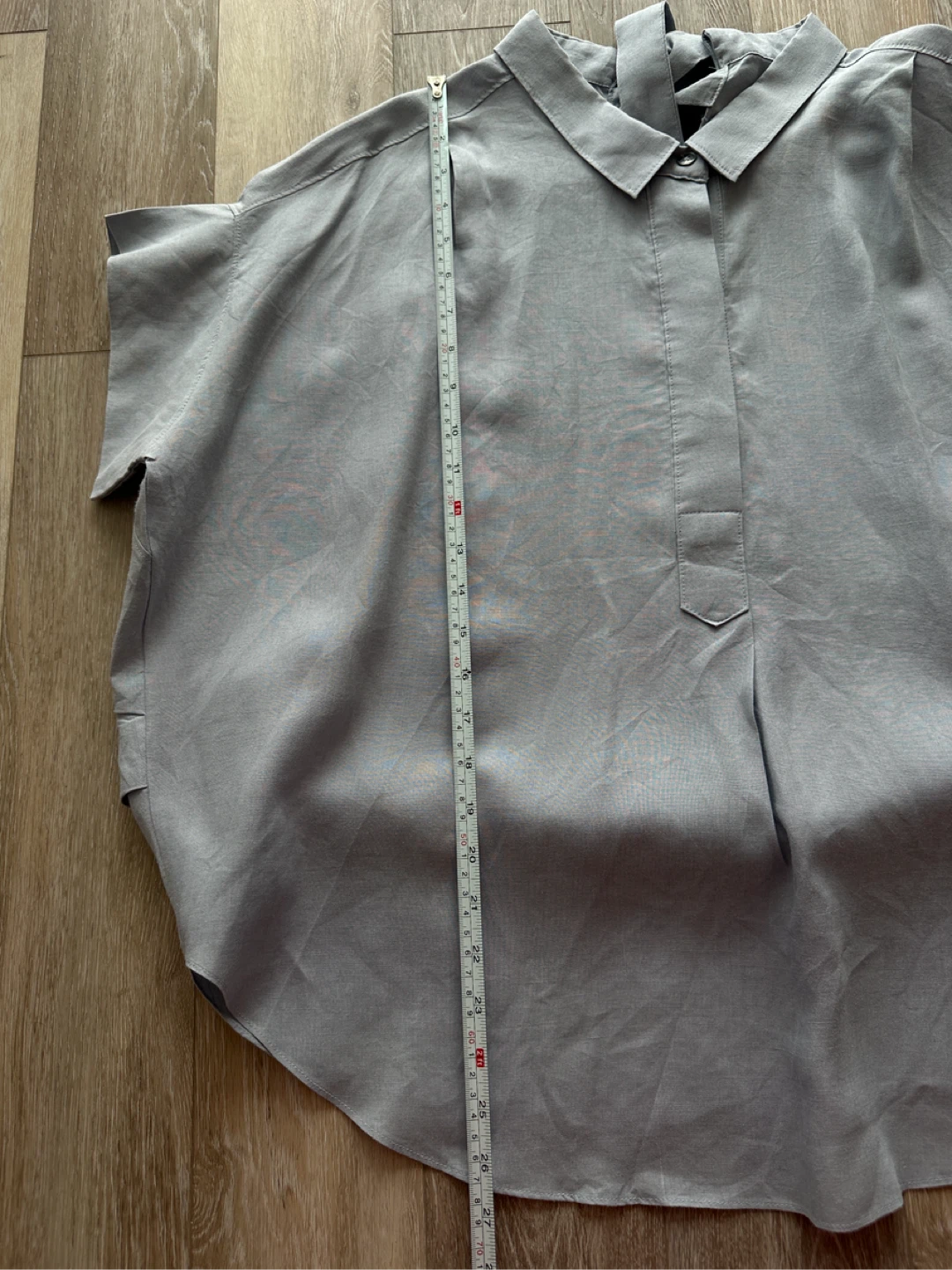 G&P Vancouver Blue Grey Oversized Button-Up Shirt - photo 2
