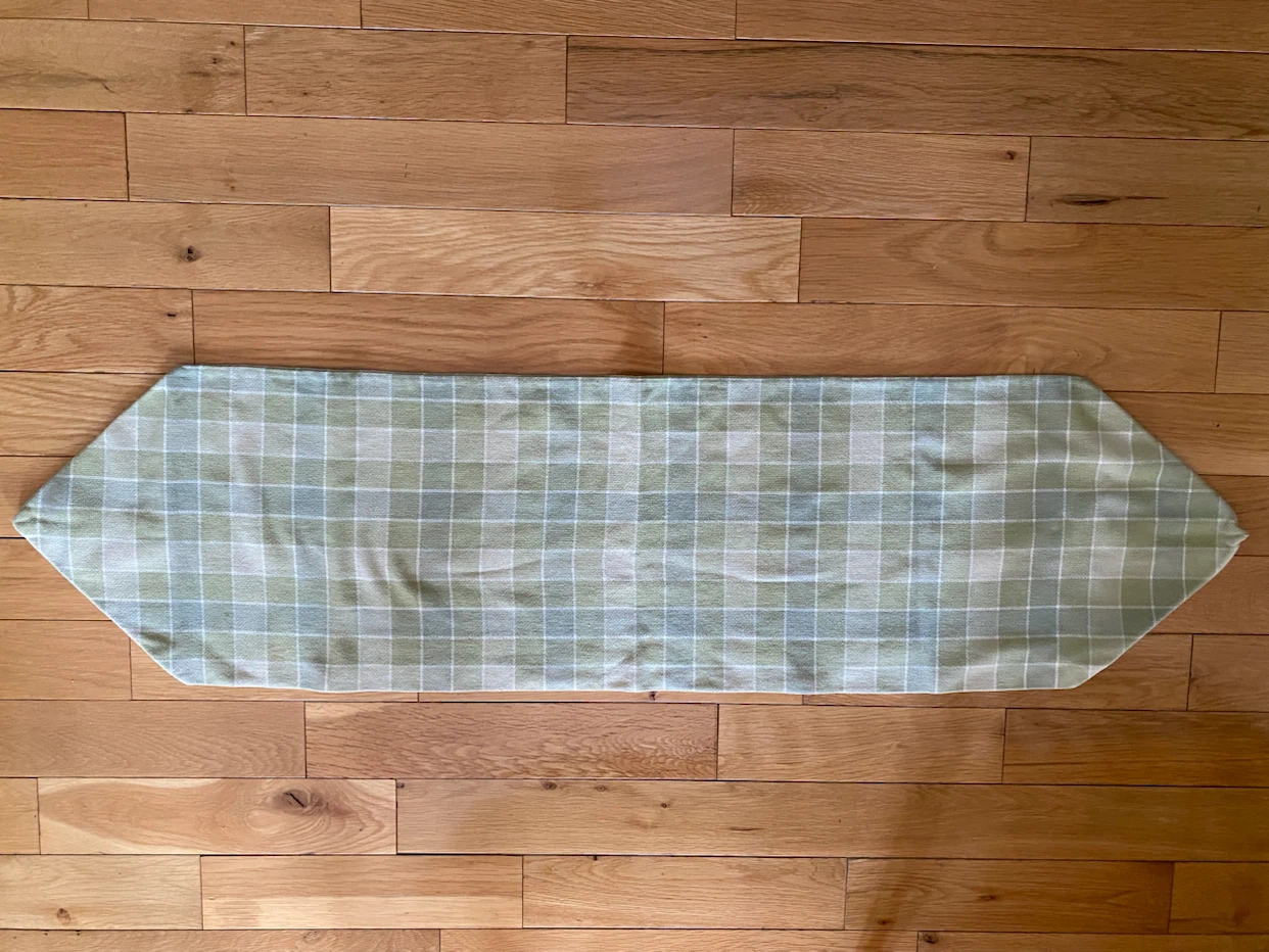 Green and White Plaid Table Runner